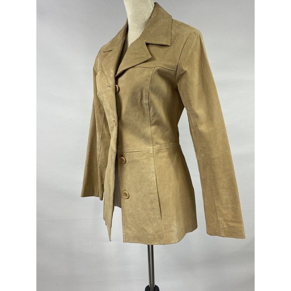 Women's Tan Leather Jacket - Picture 4 of 16